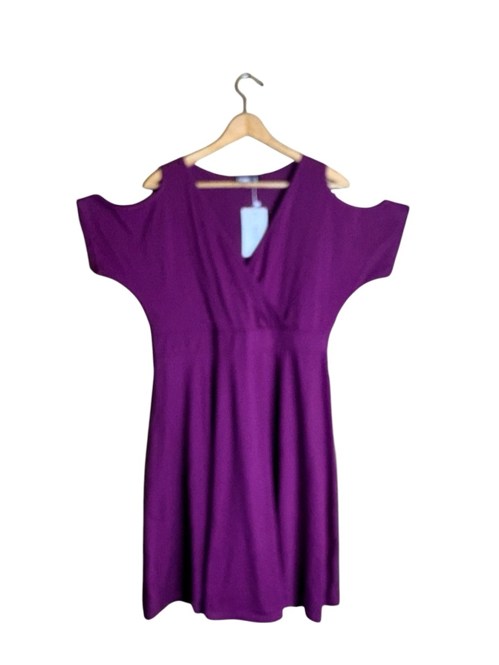 YOINS NWT Burgundy Cold Shoulder V Neck Dress US 14 0XL